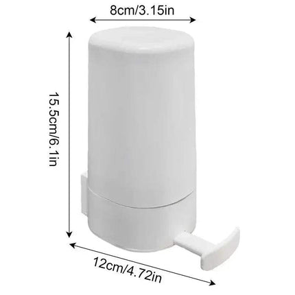 Mess-Free Bar Soap Dispenser dimensions showing height, width, and depth for clean and efficient handwashing.