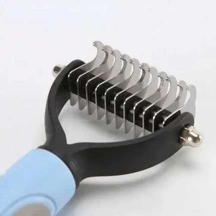 Pet Hair Remover Comb Gentle Grooming Comb with metal blades on a white background