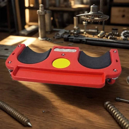  Rolling Knee Pads with Wheels on a wooden surface with tools in the background