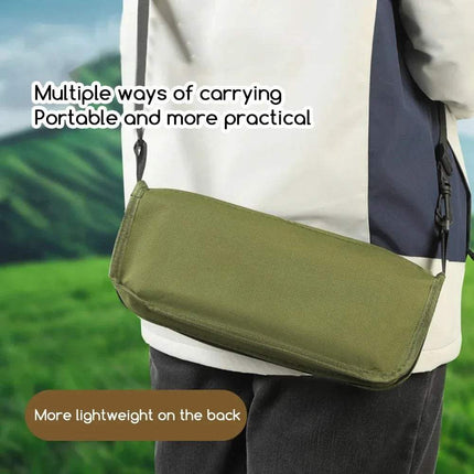 Foldable Backpack Stool shown as a portable carry bag with multiple carrying options for outdoor adventures.