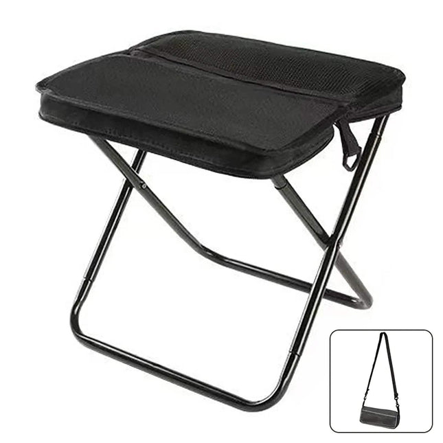 Foldable Backpack Stool featuring a compact design, ideal for outdoor adventures as a portable seat and carry bag.