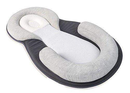 Gray Baby Anti-Rollover Sleeping Pillow on a white background