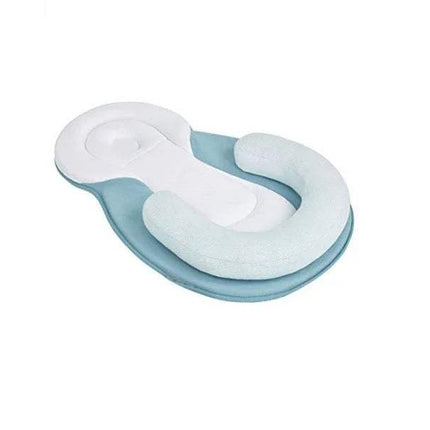 Blue Baby Anti-Rollover Sleeping Pillow on a white background