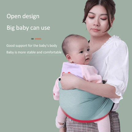 Mother using Baby Shoulder Carrier to support her baby, ensuring comfort and stability.