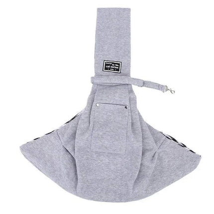 Crossbody Shoulder Bag for Small Pets & Cats in gray, designed for comfort and safety while carrying pets.