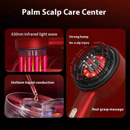 Electric Scalp Massager features infrared light wave, strong hemp design, and uniform liquid conduction for effective scalp care.