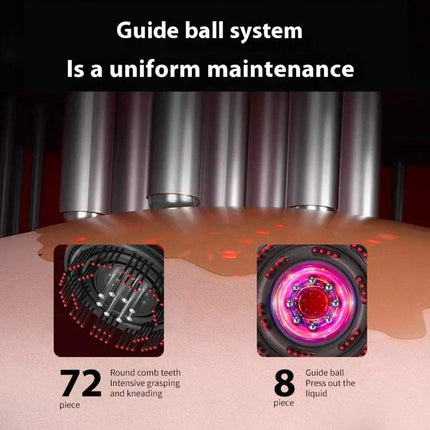 Electric Scalp Massager guide ball system demonstrating round comb teeth for effective hair growth and relaxation.