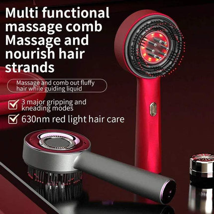 Electric Scalp Massager for hair growth and relaxation with multifunctional design and red light therapy.