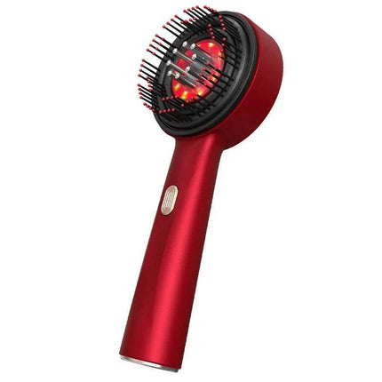 Electric Scalp Massager for hair growth and relaxation in a sleek red design.