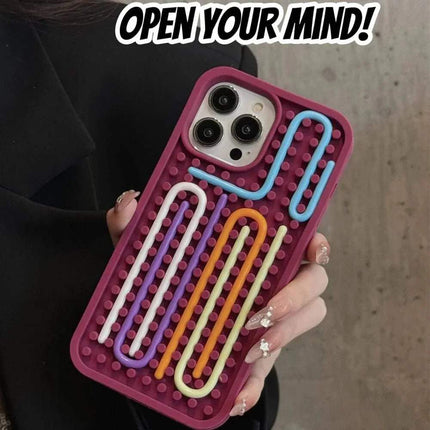 Stress-Relieving Phone Case designed for tactile engagement and anxiety relief, featuring colorful fidget elements.