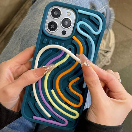 Stress-Relieving Phone Case with colorful interactive design for anxiety relief and tactile play.