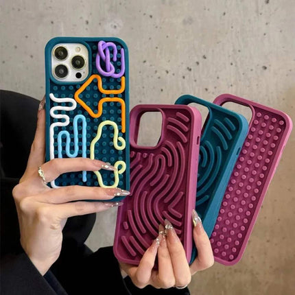 Stress-Relieving Phone Case with colorful tactile design for anxiety relief and fun.