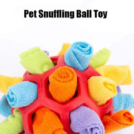 Colorful Pet Snuffling Ball Toy with textured surface