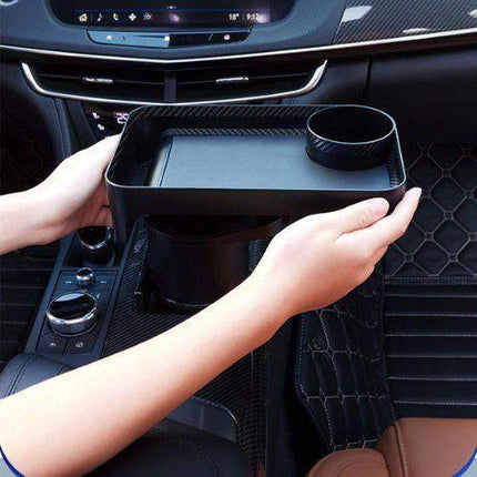 Multifunctional Car Cup Holder with Tray organizer being used in a vehicle.