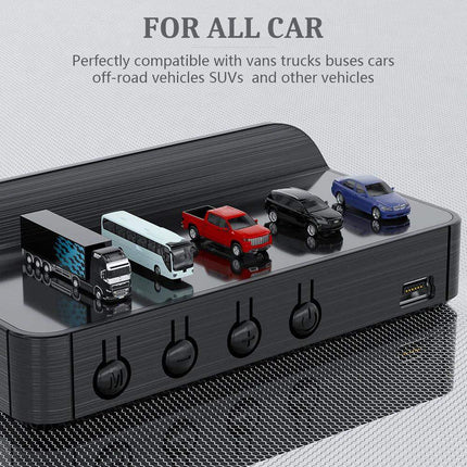 Car Head-Up Display with toy cars on a gray background