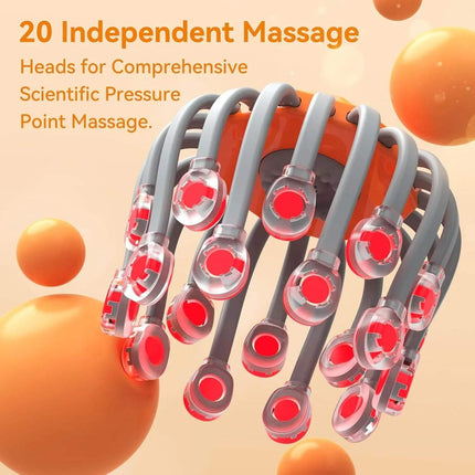 Head Massager featuring 20 independent massage heads for comprehensive scientific pressure point massage.
