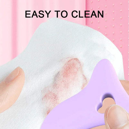 Silicone Eyeliner Makeup Stencil with text 'EASY TO CLEAN' on a pink background