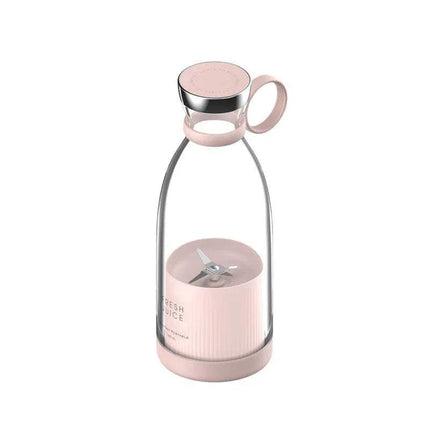 Pink Portable Electric Blender Fruit Juicer & Mixer Fresh Smoothies Anytime, Anywhere on a white background