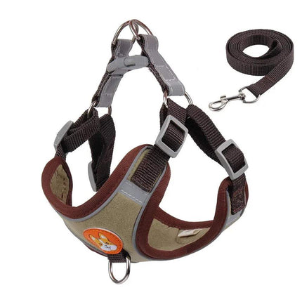 Brown Pet Cat Harness & Leash Set on a white background - Astoria Lifestyle