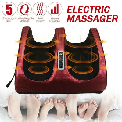 Electric Kneading Foot Massager features 5 massage skills, heat therapy, and adjustable intensity for ultimate foot relief.