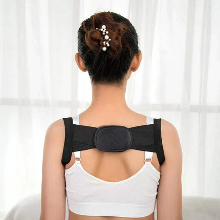 Back Shoulder Posture Corrector worn by a person showing back support and alignment for improved posture.