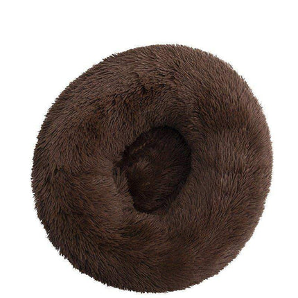 Comfortable Donut Bed for Pets in soft brown texture, ideal for keeping small dogs and cats cozy and relaxed.