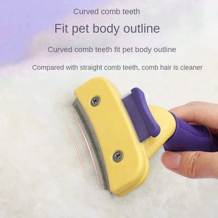 Pet Detangler & Grooming Comb with curved teeth for fitting pet body outline, ideal for effective grooming.