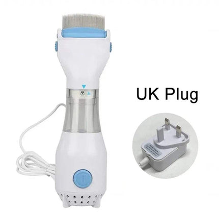 Electric Lice Grabber for Pets with UK plug, safe chemical-free pest removal tool.