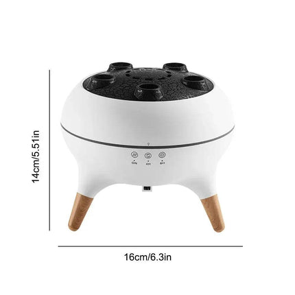 Jellyfish Diffuser & Humidifier designed for relaxation and aromatherapy, featuring a stylish white and wood finish.