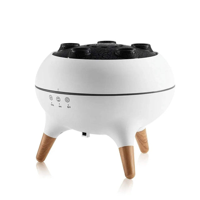 Jellyfish Diffuser & Humidifier for relaxation and aromatherapy with a stylish design and wooden legs.
