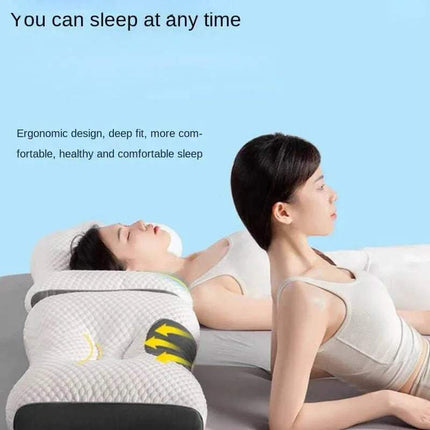 Two women using the Super Ergonomic Sleep Neck Pillow for comfortable and healthy sleep.