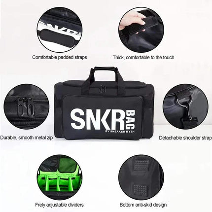 Athletes Sports Bag features comfortable padded straps, adjustable dividers, and durable zippers for athletes on the go.