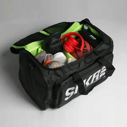 Athletes Sports Bag showing organized storage compartments for sneakers and workout gear