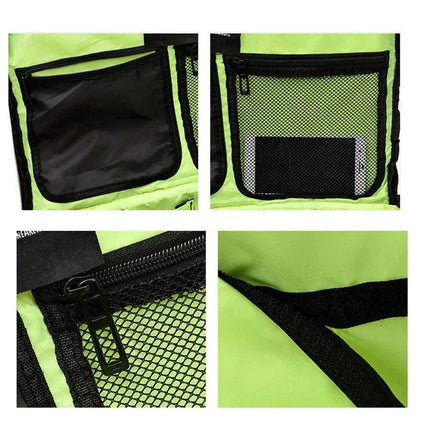 Detail view of compartments and pockets in the Athletes Sports Bag for organized sports and travel.