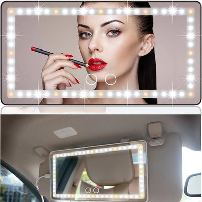 Car Makeup Mirror with LED Lights & USB Rechargeable - Astoria Lifestyle
