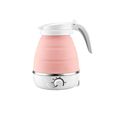 Pink Folding Kettle & Water Heater  with white handle on a white background