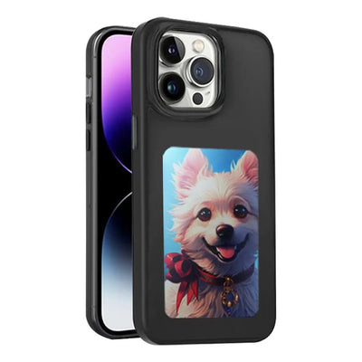 Phone case with a dog illustration on a white background
