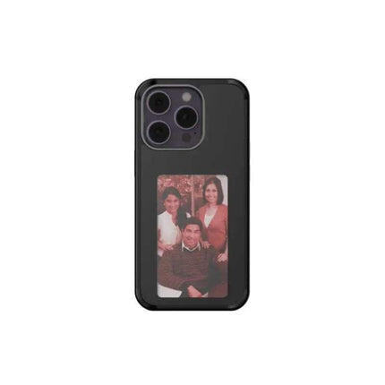 E-Ink DIY Phone Case with a printed photo of three people on a white background