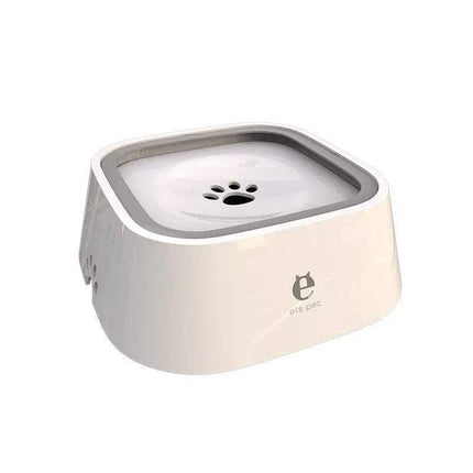 White Pet Floating Bowl with paw design on a white background
