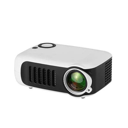 White and black A2000 Mini LED Projector on a white background