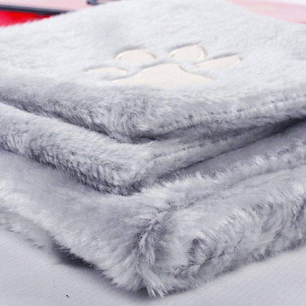 Gray Cat Hanging Bed Plush Orthopedic Perch on a white surface