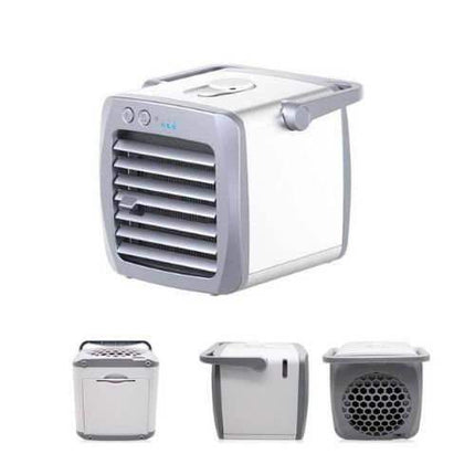 Mini Air Conditioner with different views on a white background